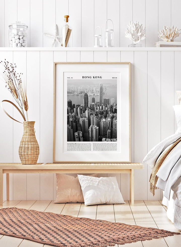 Hong Kong Skyline Black and White Travel Art Print_Sugar & Canvas