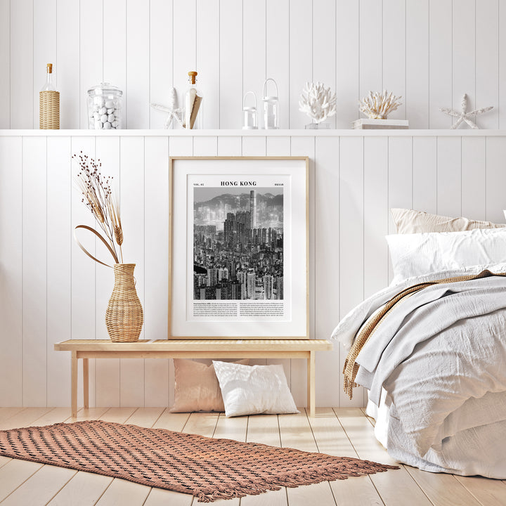 Hong Kong Skyline Black and White Travel Art Print_Sugar & Canvas