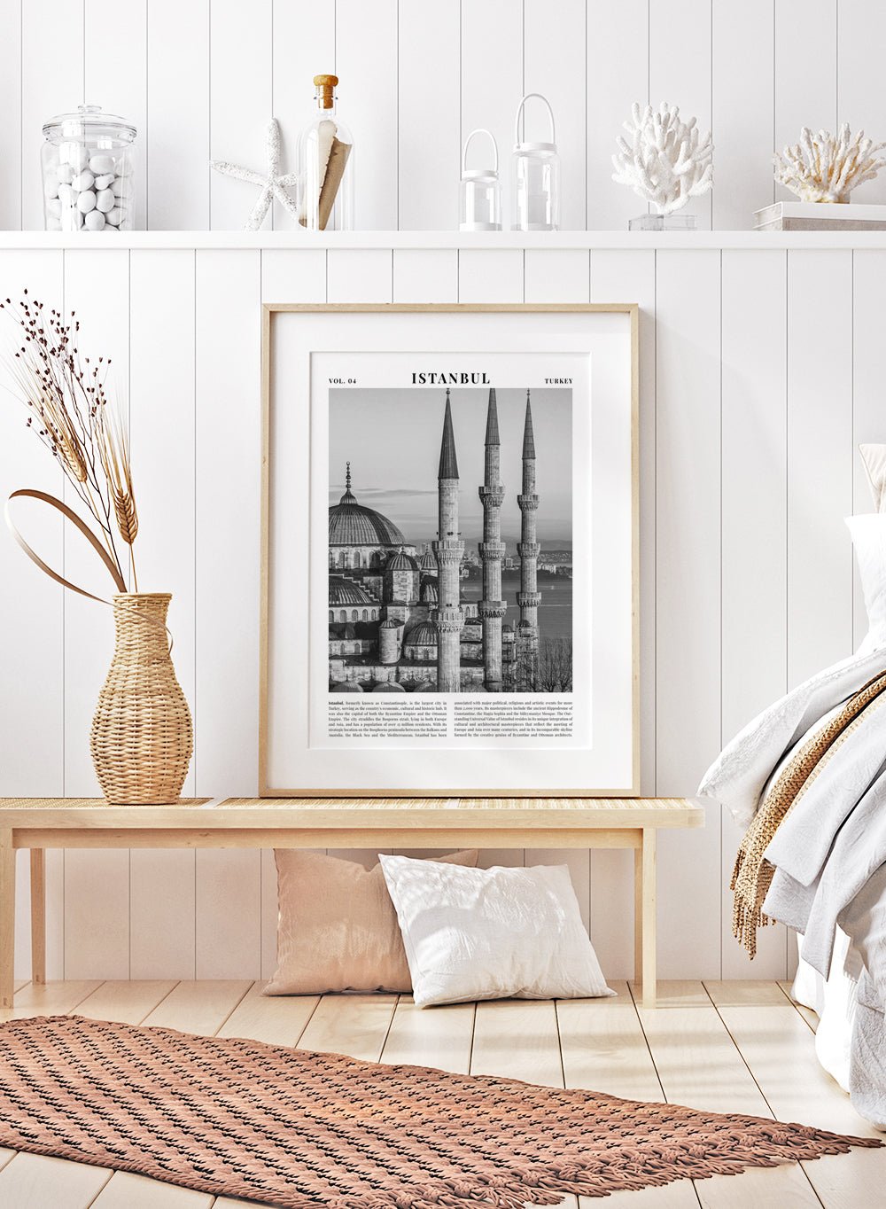 Blue Mosque Istanbul Black and White Travel Art Print_Sugar & Canvas