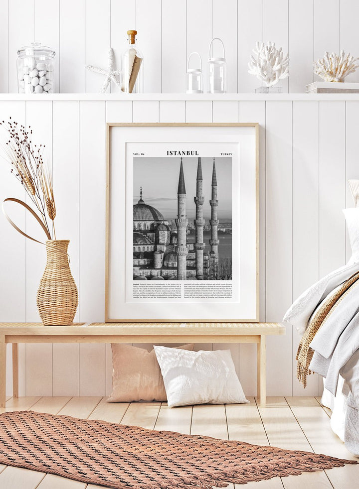 Blue Mosque Istanbul Black and White Travel Art Print_Sugar & Canvas