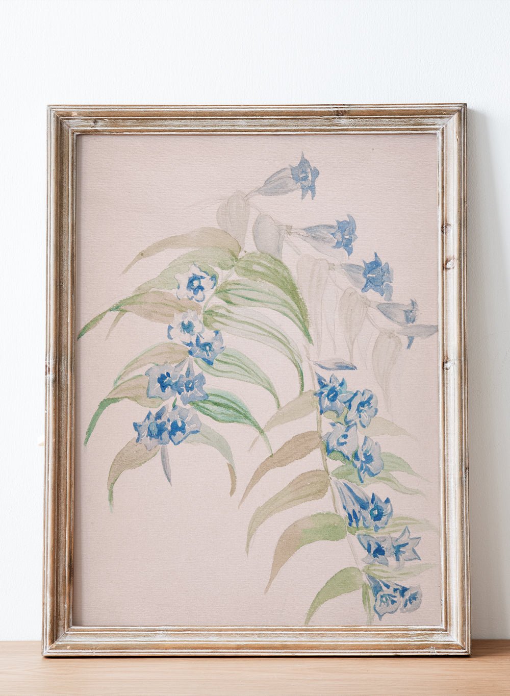 "Twigs with Blue Flowers" Art Print_Sugar & Canvas