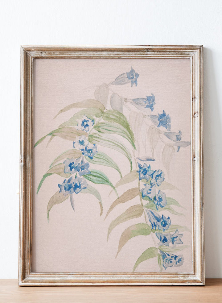"Twigs with Blue Flowers" Art Print_Sugar & Canvas