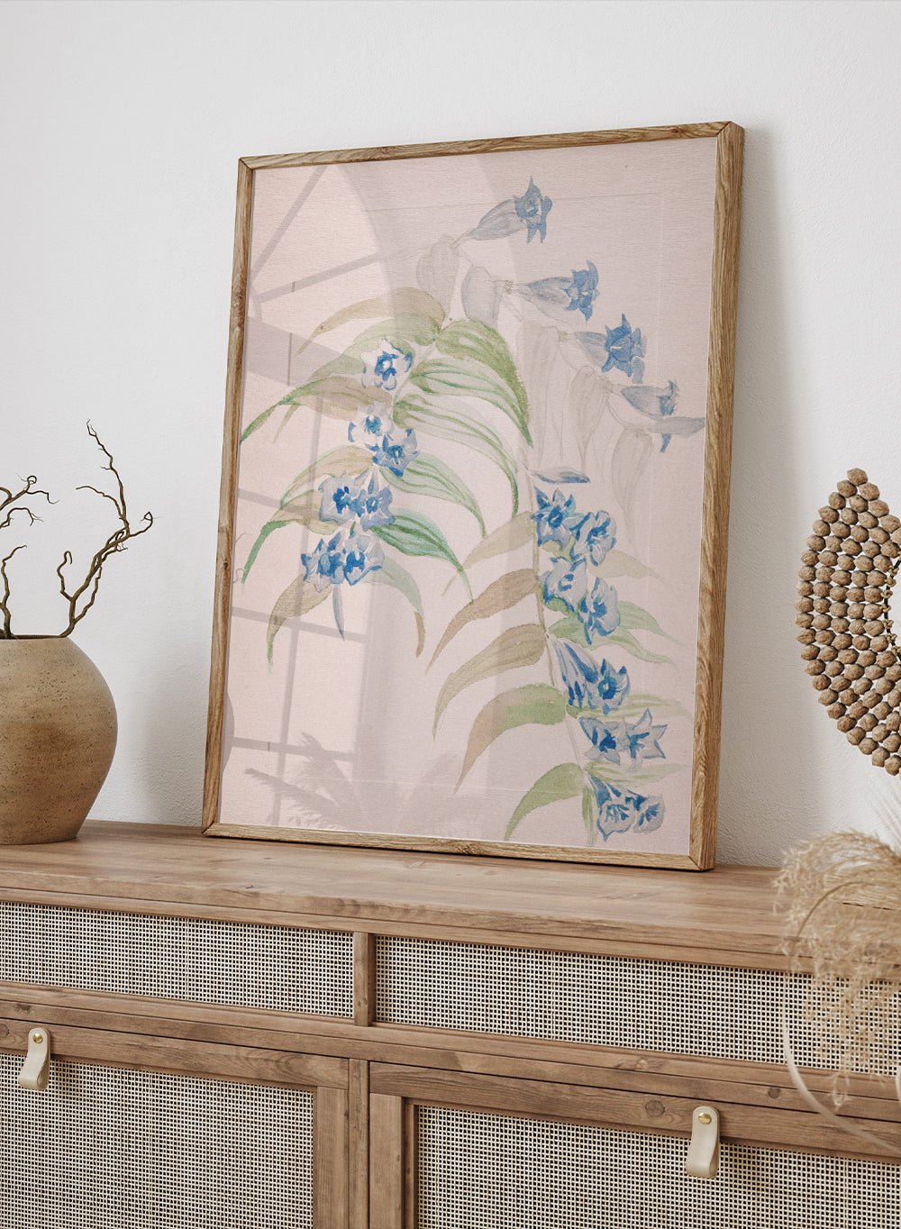 "Twigs with Blue Flowers" Art Print_Sugar & Canvas