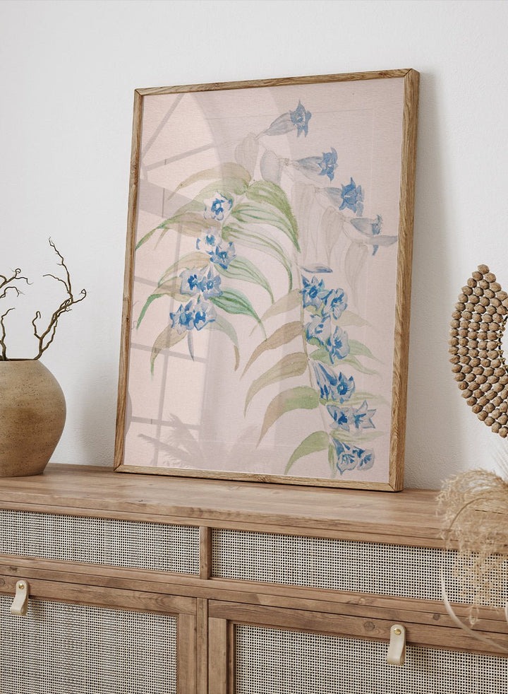 "Twigs with Blue Flowers" Art Print_Sugar & Canvas