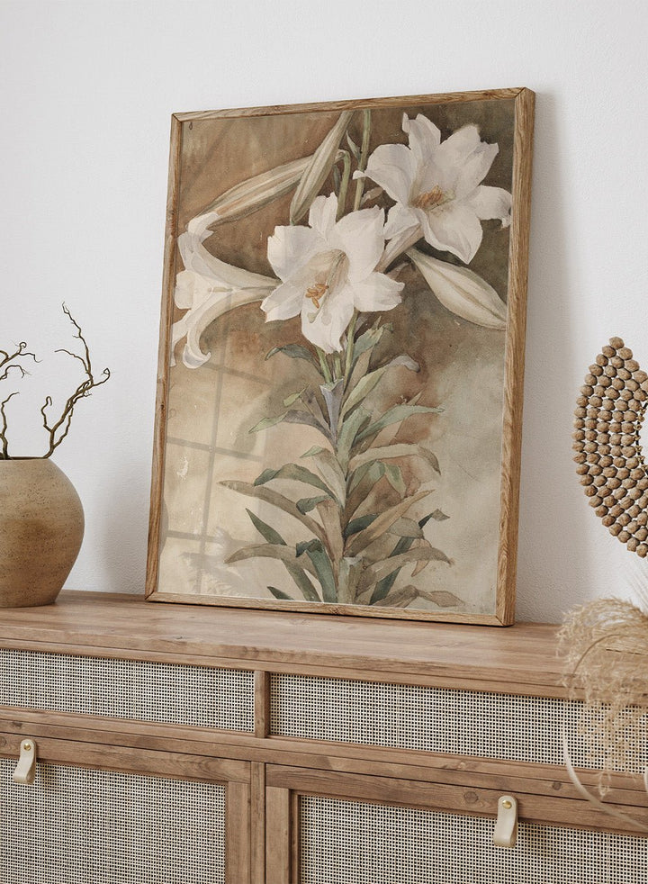 "Still Life of Easter Lilies" Art Print_Sugar & Canvas