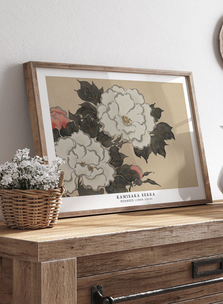 Kamisaka Sekka "Peonies" Art Print_Sugar & Canvas