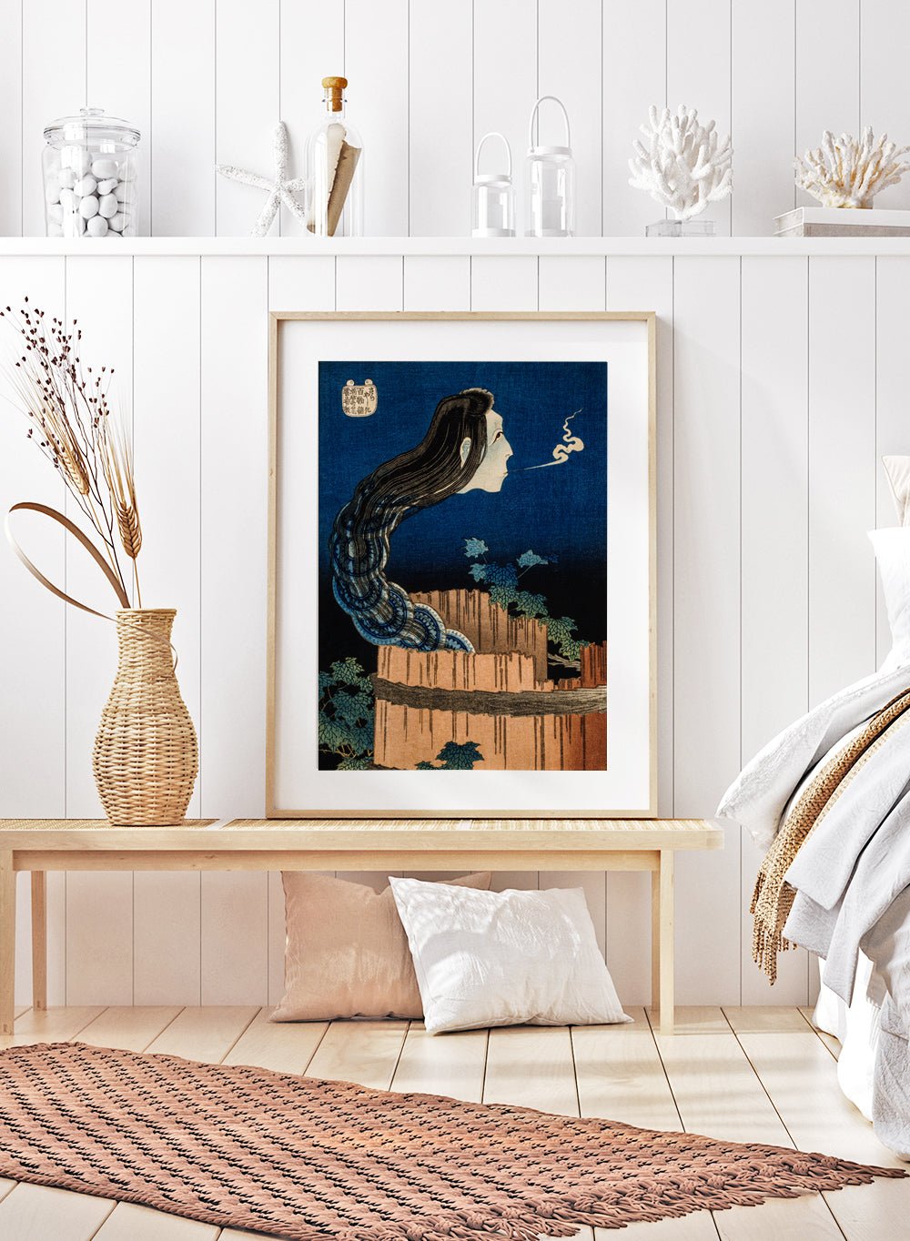 Katsushika Hokusai The Plate Mansion Ghost Okiku Art Print_Sugar & Canvas