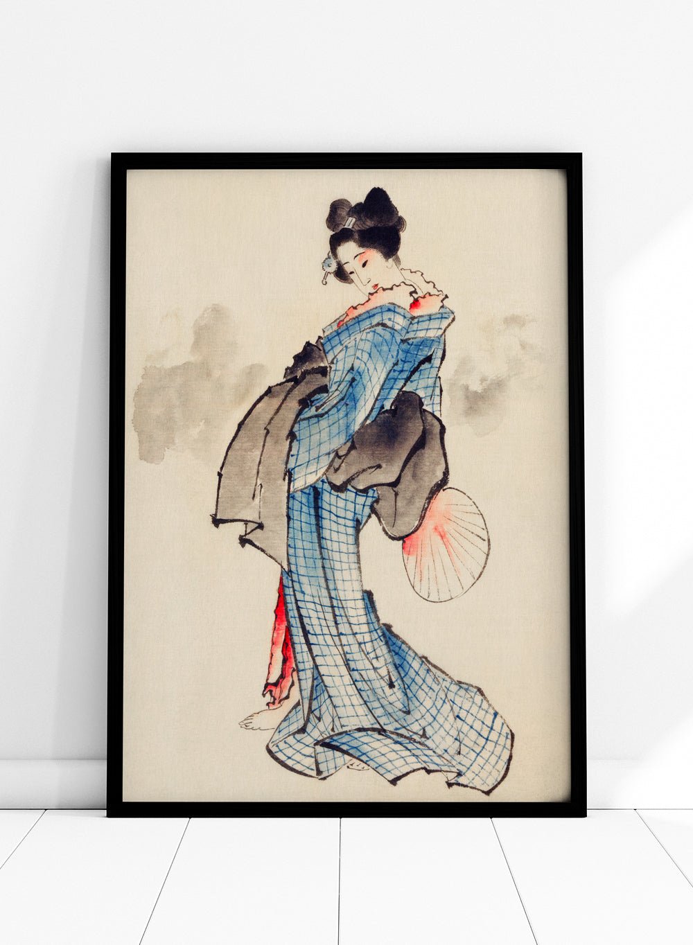 Katsushika Hokusai Woman Full - Length Portrait Wearing Kimono Art Print_Sugar & Canvas