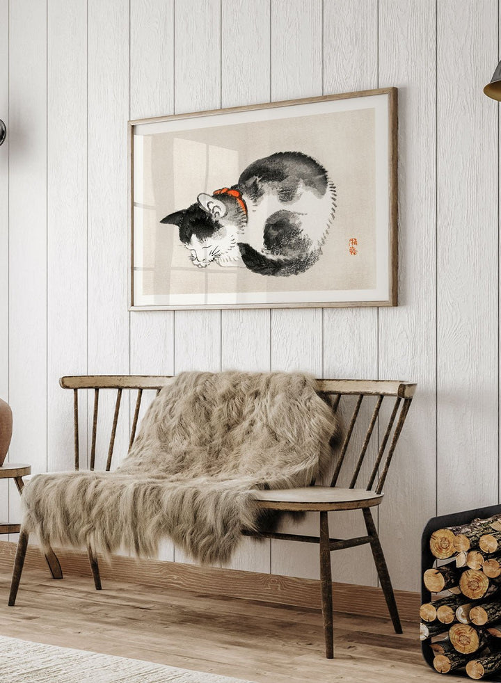 Kono Bairei "Sleeping Cat" Art Print_Sugar & Canvas