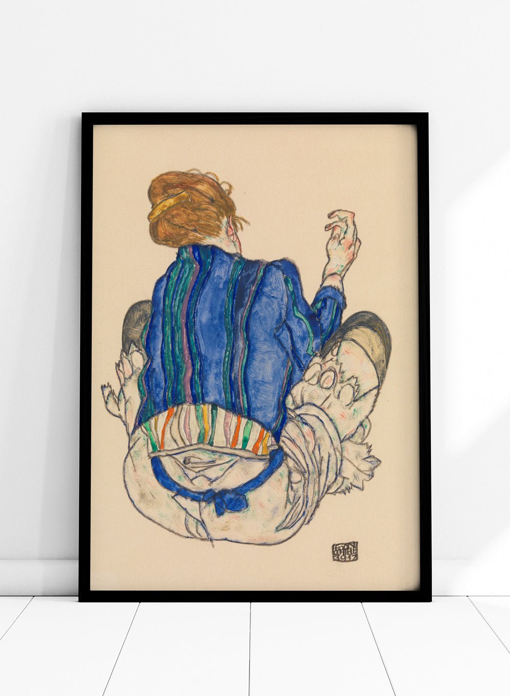 Egon Schiele Seated Woman Back View Art Print ES04_Sugar & Canvas
