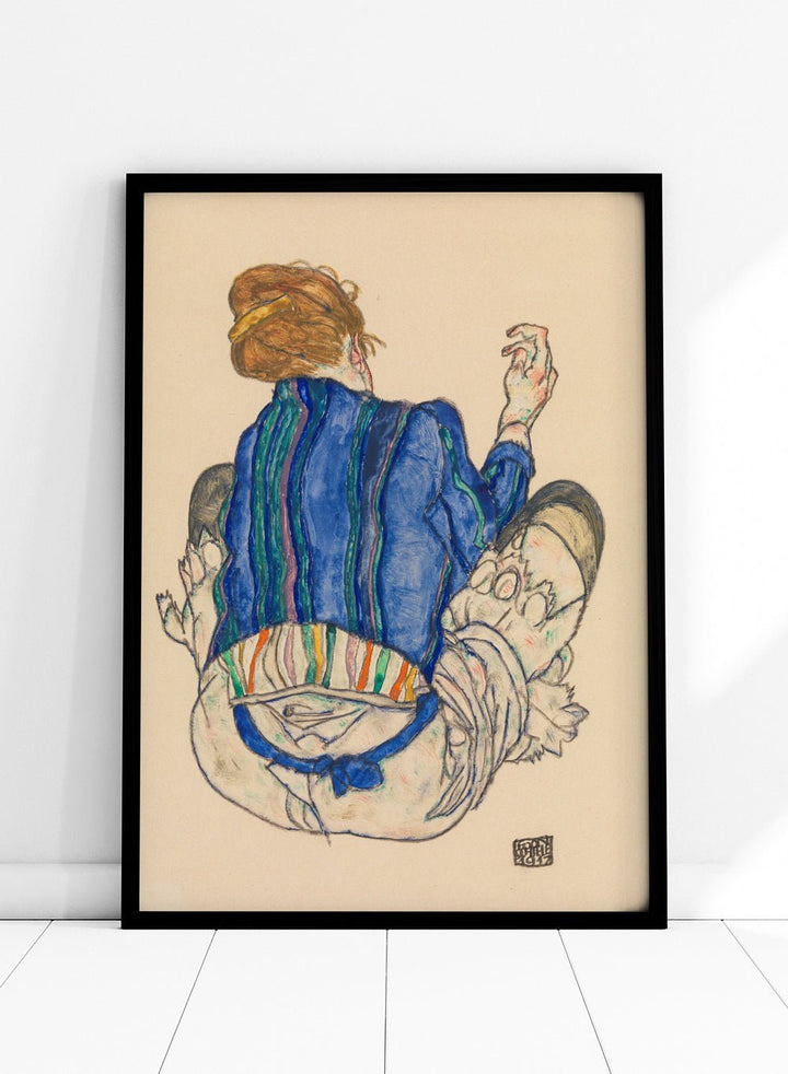 Egon Schiele Seated Woman Back View Art Print ES04_Sugar & Canvas