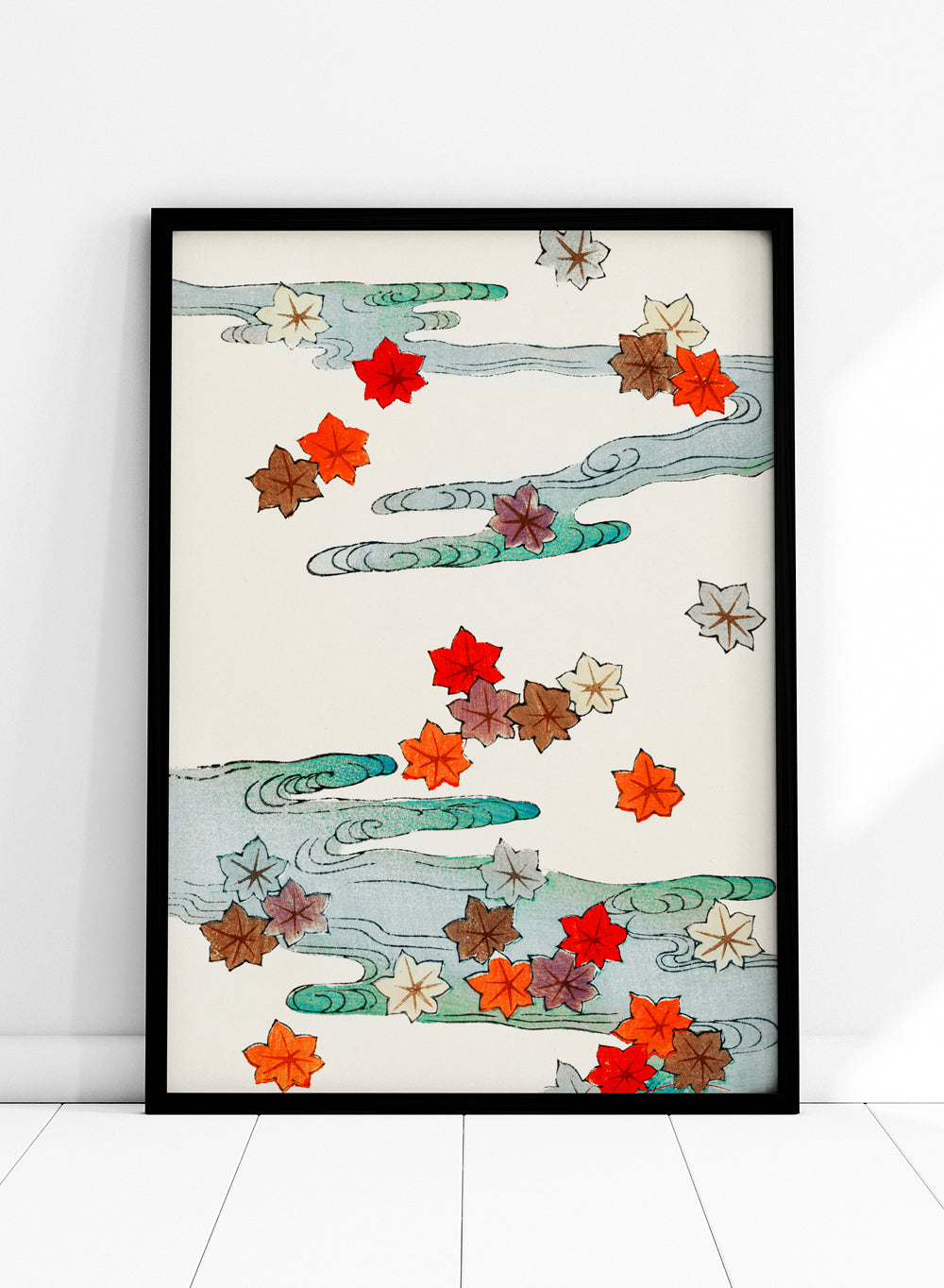 Watanabe Seitei Autumn and Water Bijutsu Sekai Vintage Japanese Woodblock Leaves Art Print | Japanese Art, Japanese Poster 渡辺省亭美術世界