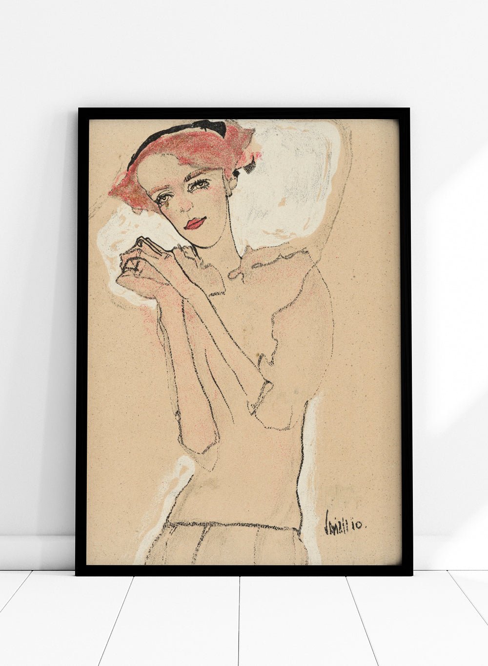 Egon Schiele Portrait of a Woman Art Print ES02_Sugar & Canvas