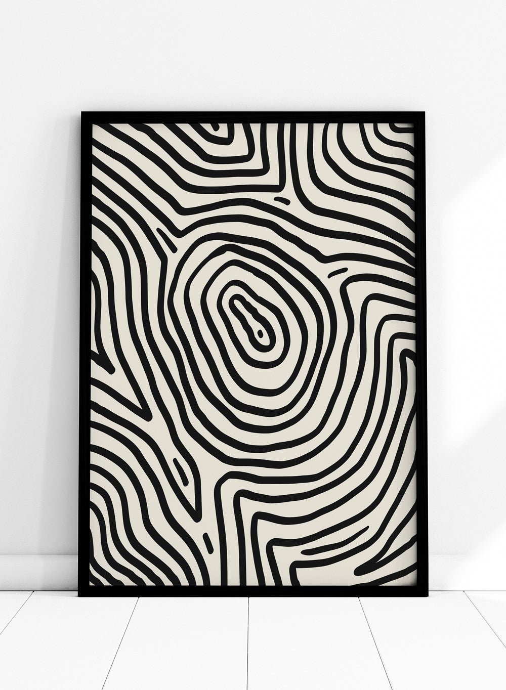 Minimalist Mid Century Modern Zebra Pattern Abstract Art