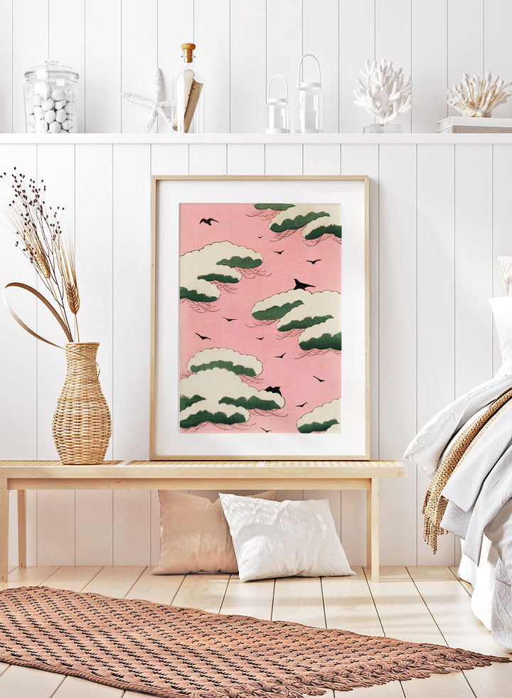Watanabe Seitei Pink Sky Bijutsu Sekai Vintage Japanese