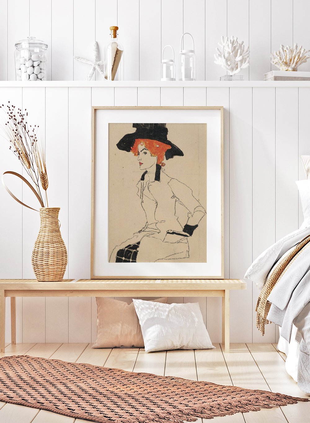 Egon Schiele Portrait of a Woman 1910 Art Print ES05_Sugar & Canvas