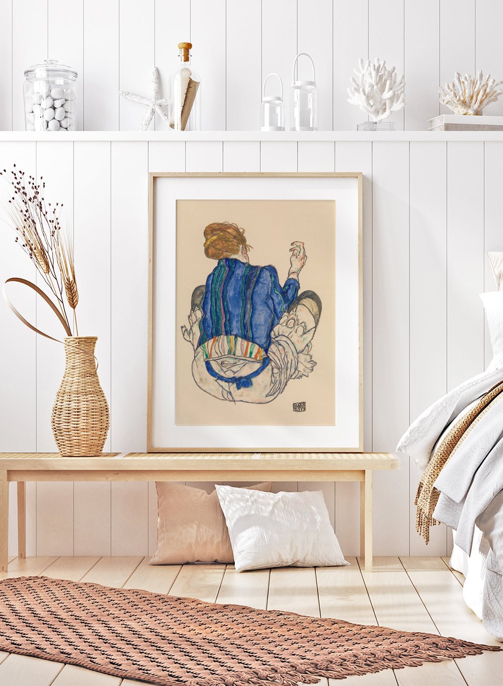 Egon Schiele Seated Woman Back View Art Print ES04_Sugar & Canvas