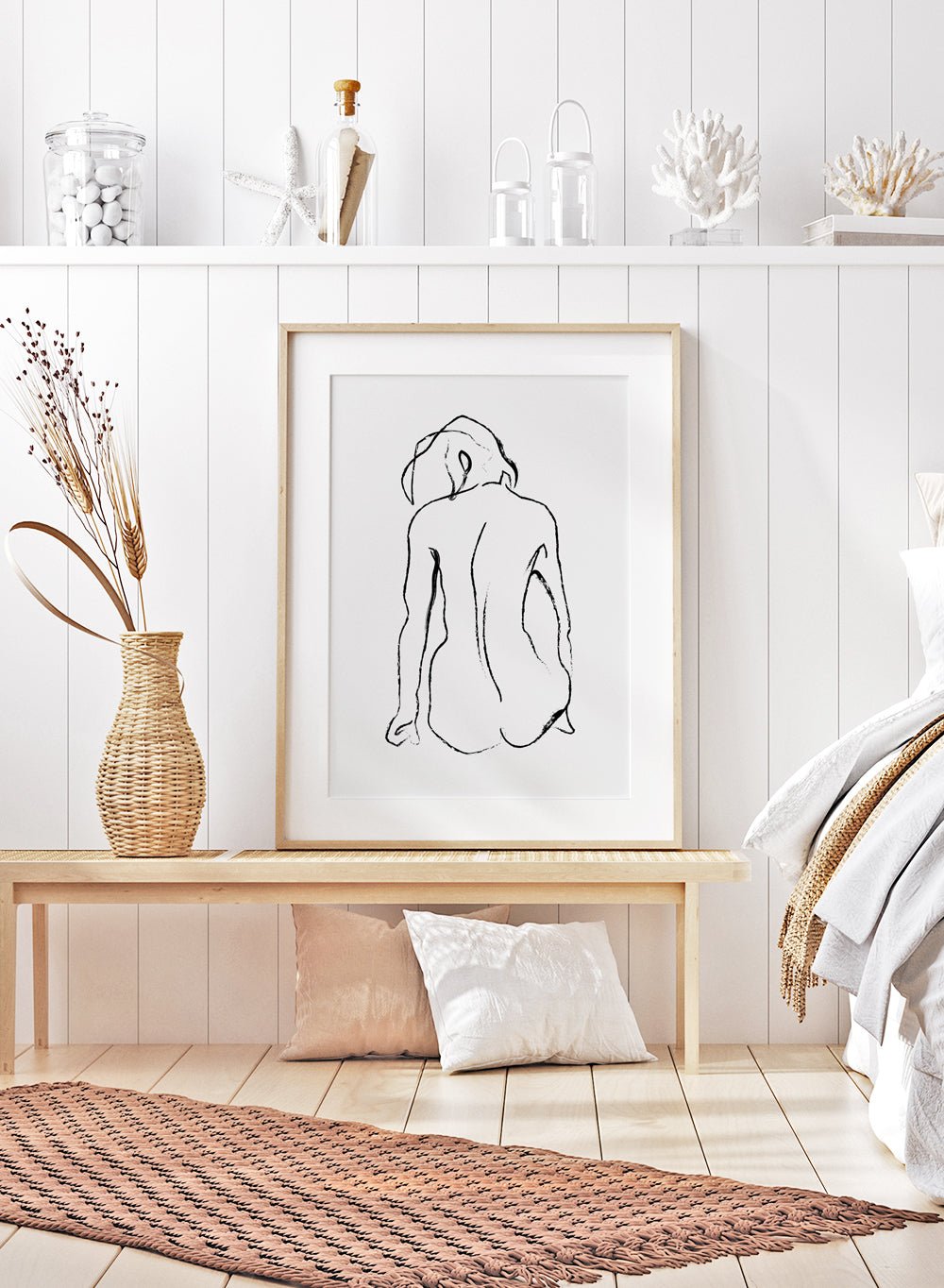 Minimalist Body Figure Line Art Print AB23_Sugar & Canvas