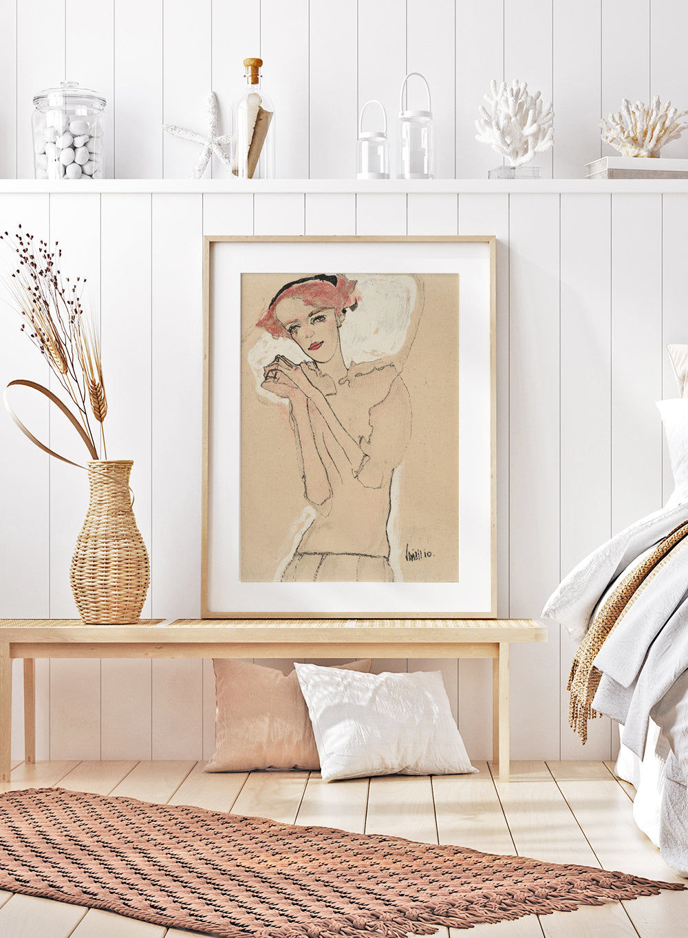 Antique Replica Lady in Pink Art Print Antique Replica Lady in Pink Art Print
