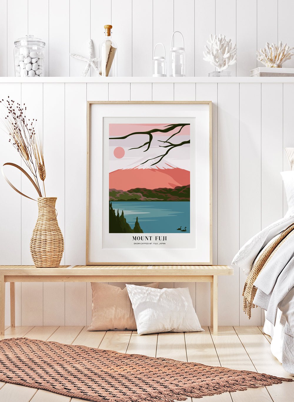 Snow Capped Mount Fuji Japan Art Print TA21_Sugar & Canvas