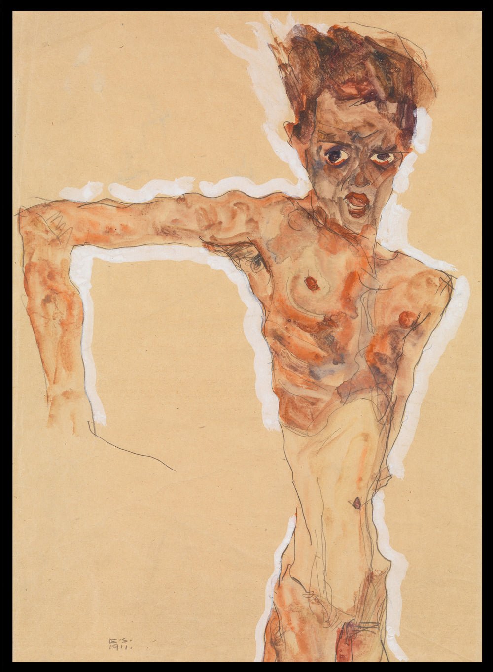 Egon Schiele Self Portrait 1911 Art Print ES01_Sugar & Canvas