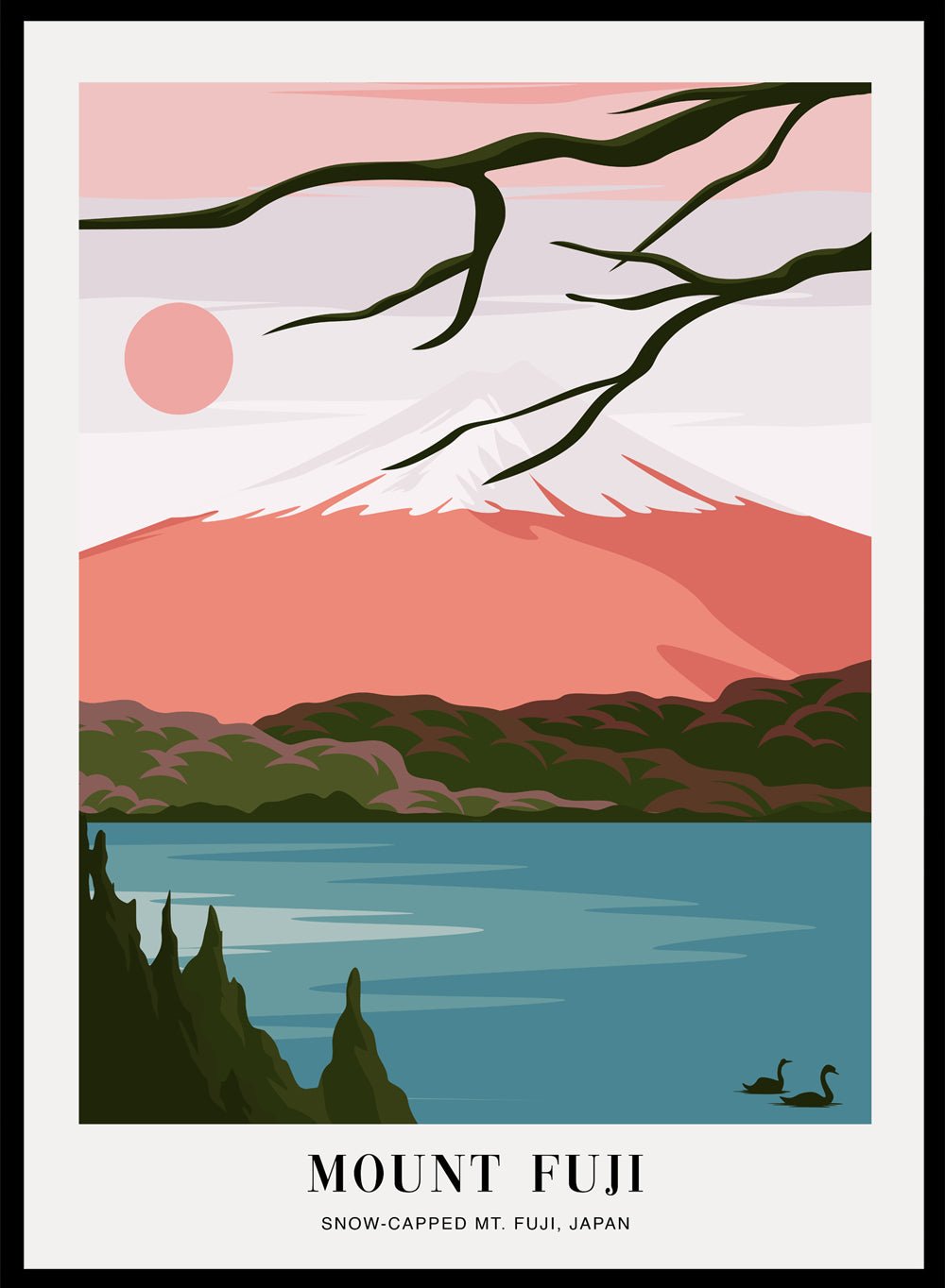 Snow Capped Mount Fuji Japan Art Print TA21_Sugar & Canvas