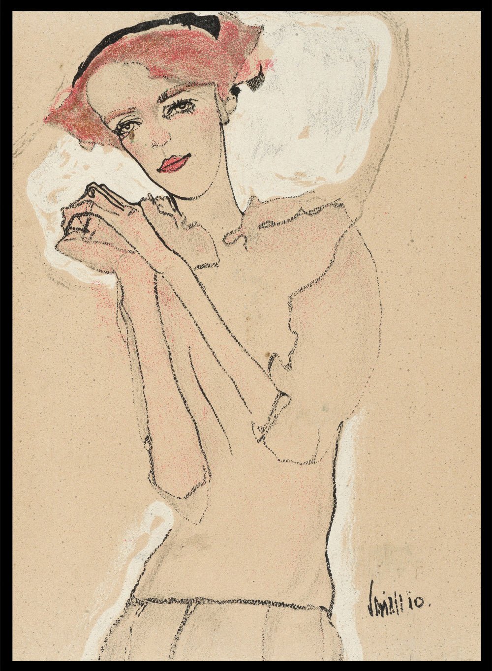 Egon Schiele Portrait of a Woman Art Print ES02_Sugar & Canvas