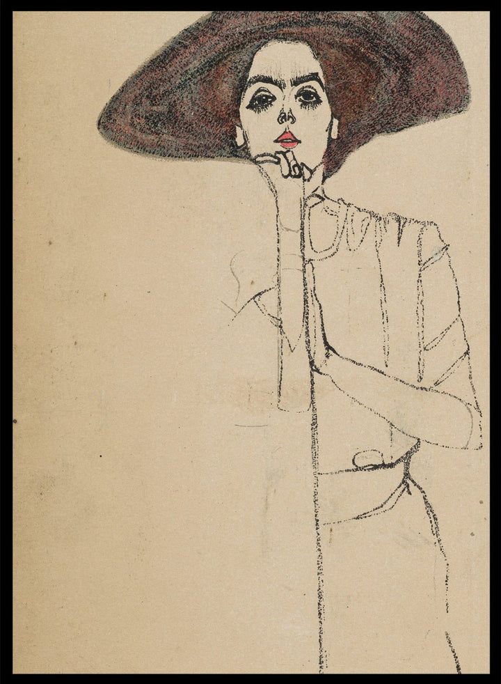 Egon Schiele Portrait of a Woman 1910 Art Print ES06_Sugar & Canvas