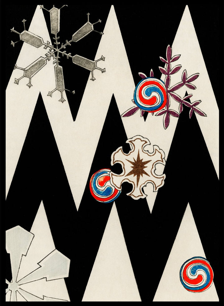 Watanabe Seitei Snow Flakes Illustration Art Print_Sugar & Canvas
