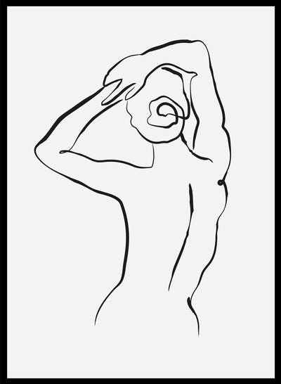 One Line Body Figure Art Print | Single Line Figure Drawing, Minimalist Line Art, Single Line Art, Boho Silhouette Art, Modern Poster