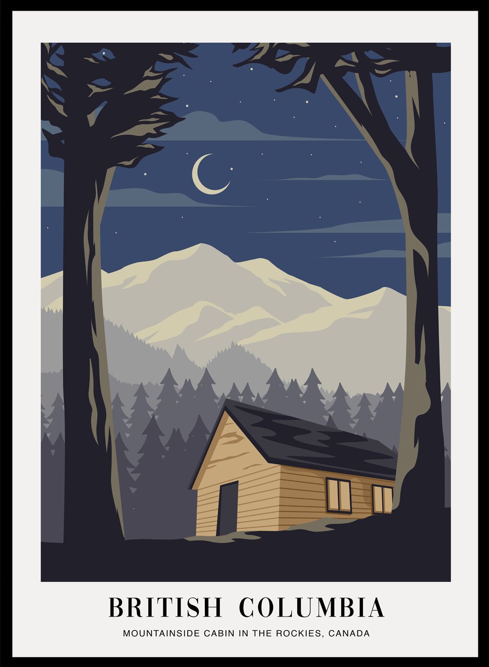 Cabin in the Rockies Wilderness Canada Art Print_Sugar & Canvas