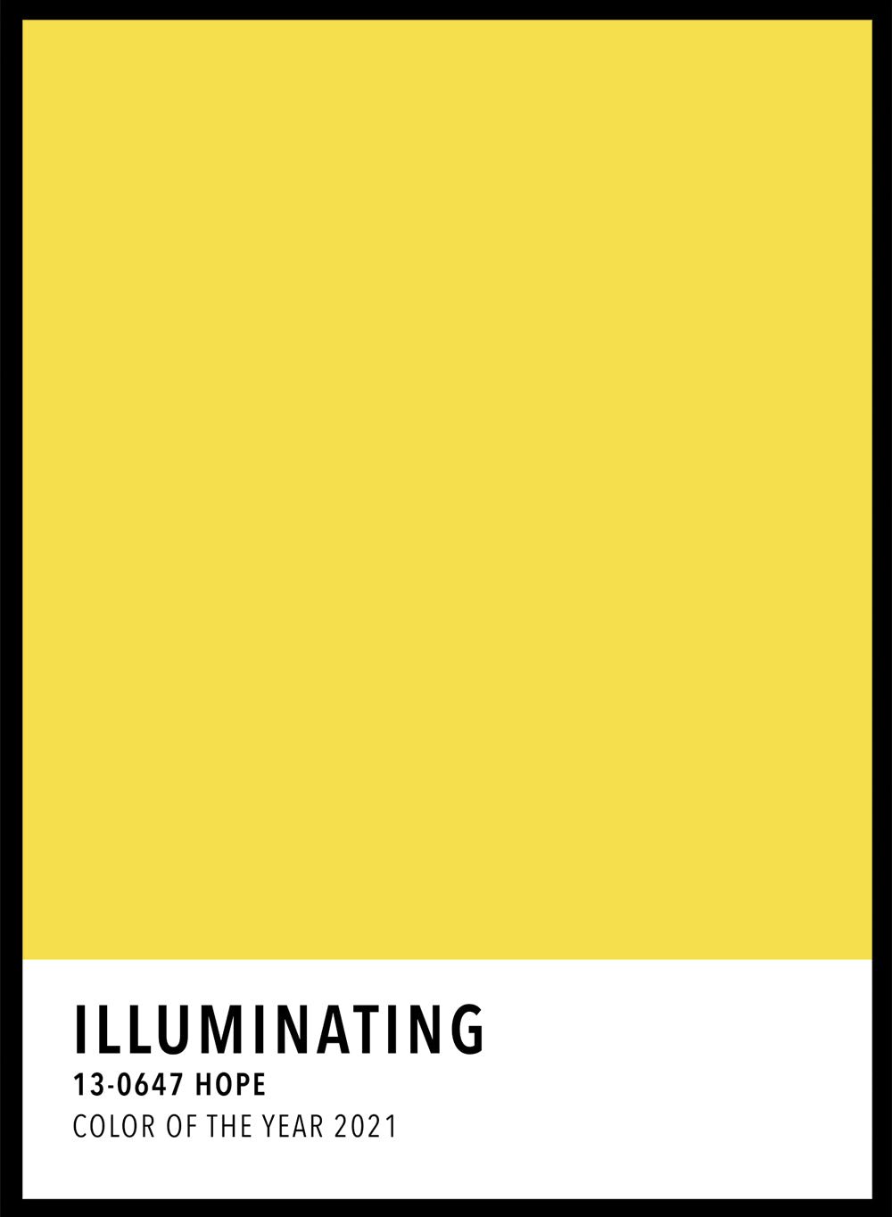 Illuminating Yellow Color Card Art Print_Sugar & Canvas