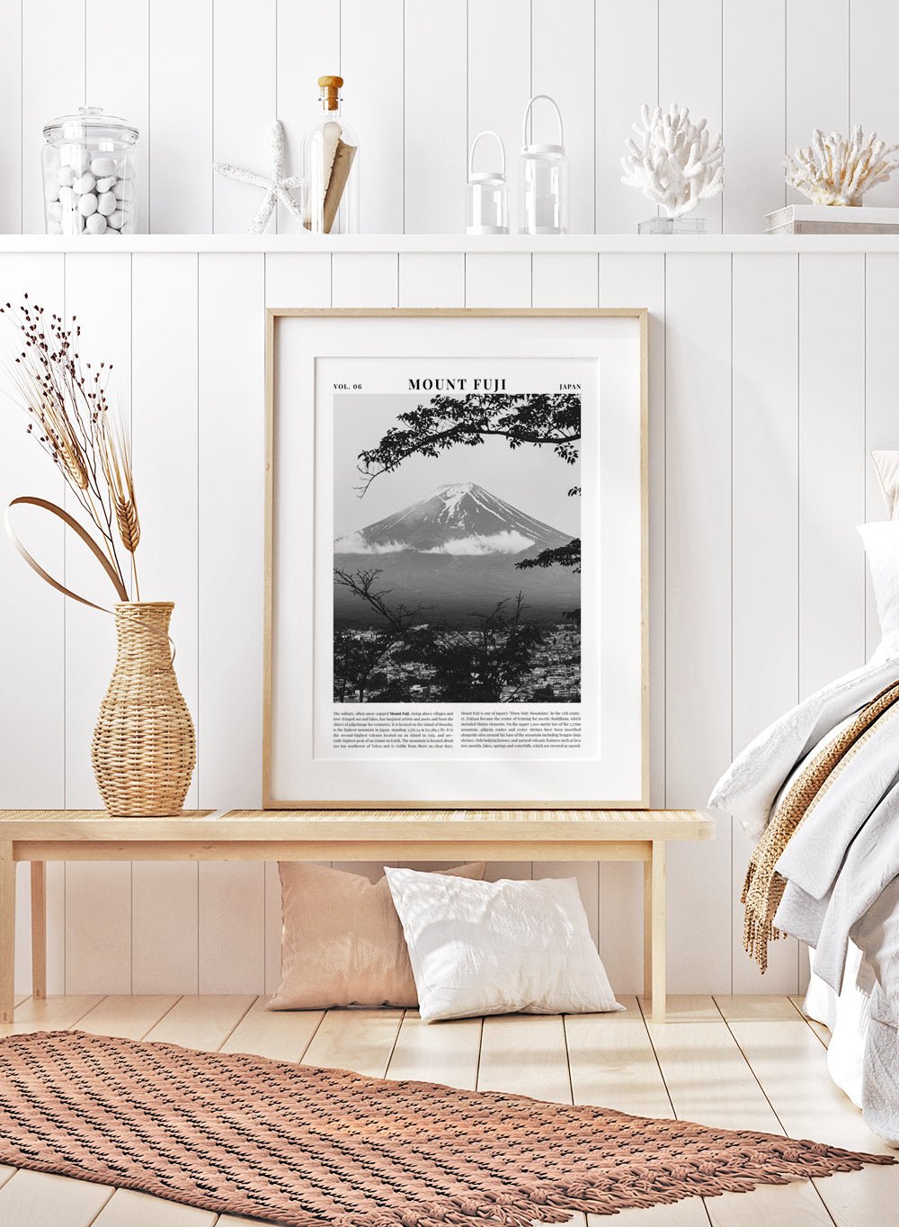 Mount Fuji Black and White Travel Art Print_Sugar & Canvas