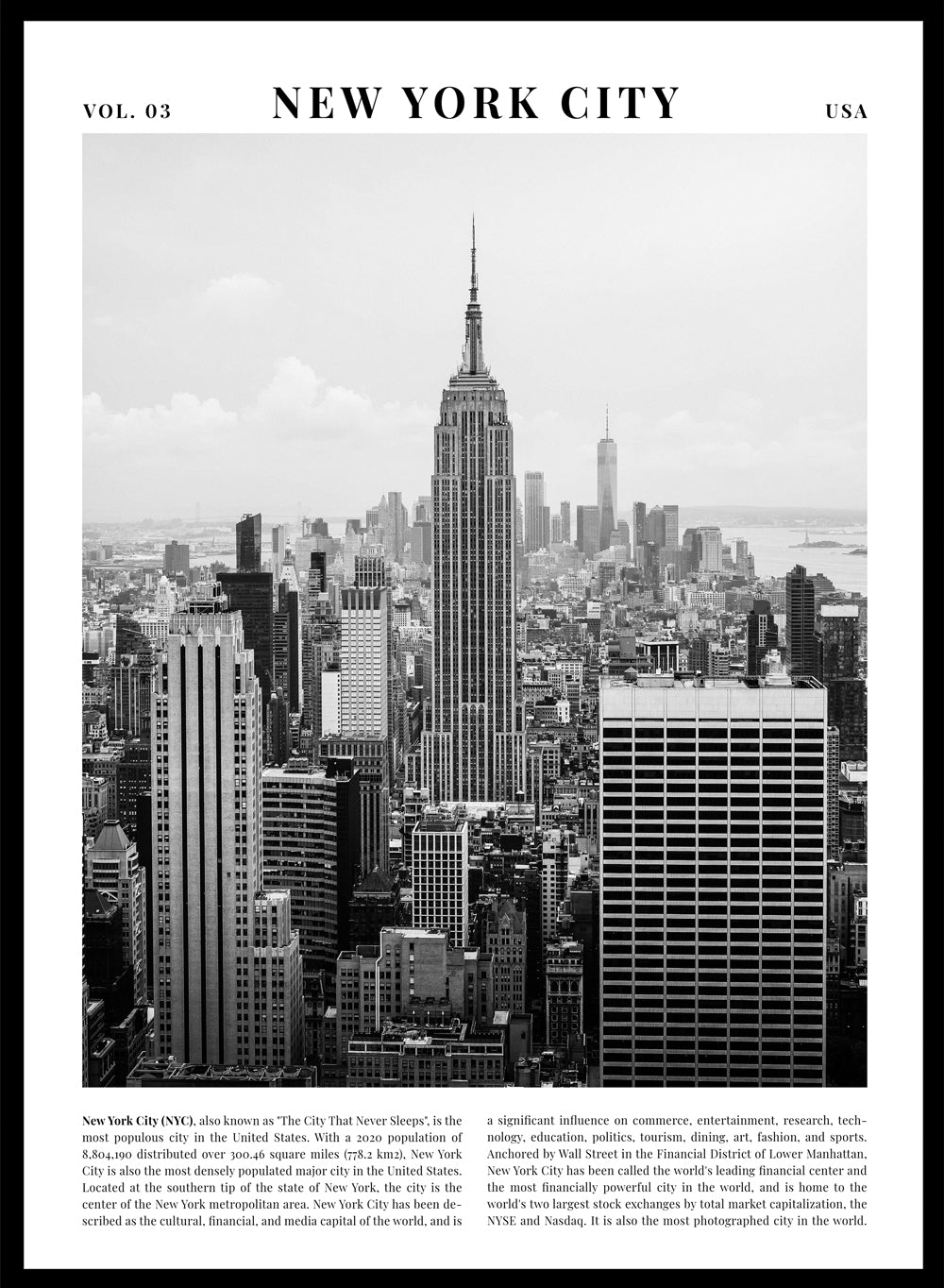 New York City Black and White Travel Art Print_Sugar & Canvas