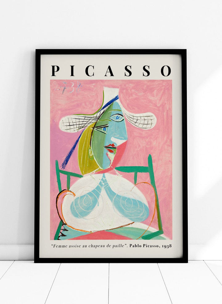 Pablo Picasso Seated Woman with a Straw Hat Art Print_Sugar & Canvas