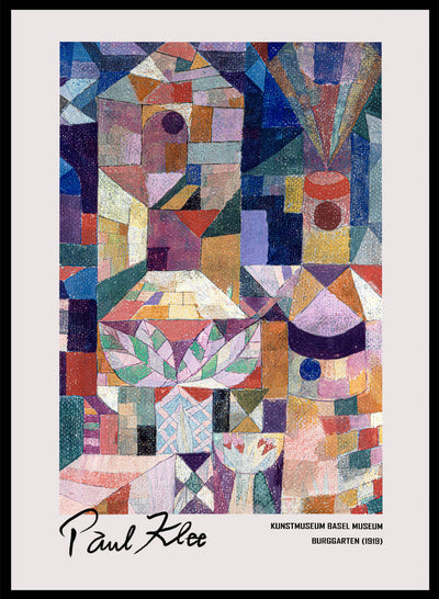 Paul Klee Burggarten 1919 Abstract Vintage Poster Art Print | Antique Paul Klee Colorful Painting, Retro Museum Exhibition Poster