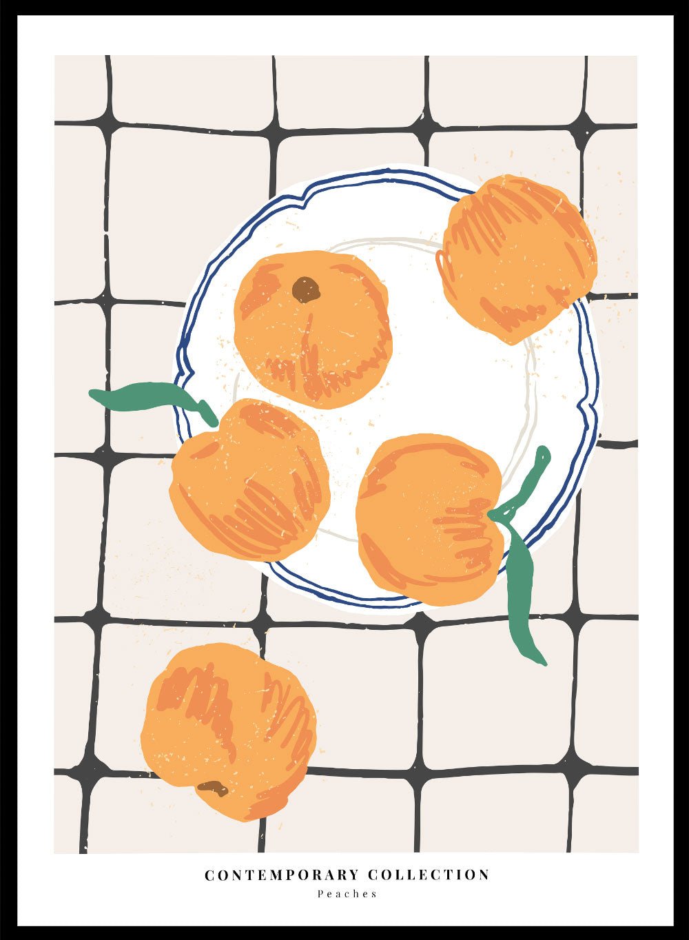 Peaches Kitchen Illustration Art Print_Sugar & Canvas