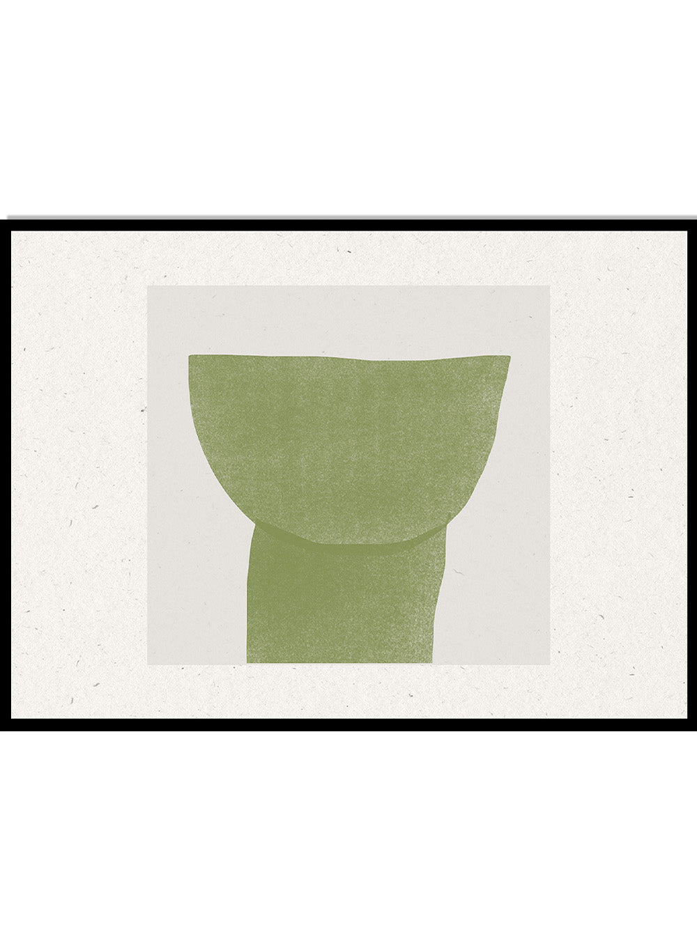Verdant Tranquility art print by The MIUUS Studio. Minimalist abstract wall art poster in soft green tones, contemporary graphic design, fine art print.