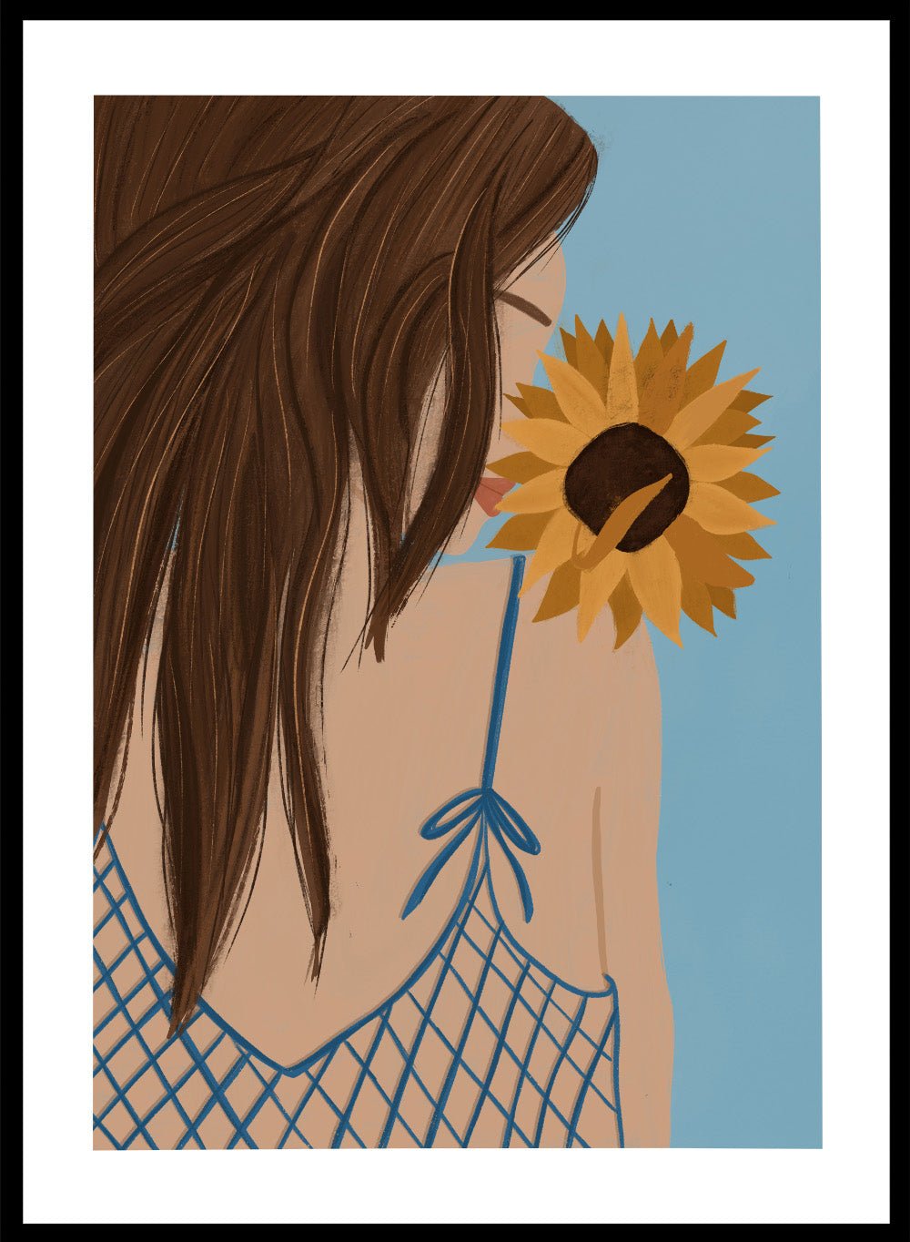 'Girl with a Sunflower' Aesthetic Art Print_Sugar & Canvas