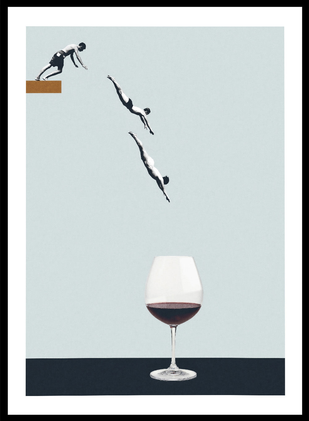 Your Best Friends Forget You Get Old by Maarten Léon is a minimalist collage art print about friendship, aging, and memory. Premium fine art print with wood framing.