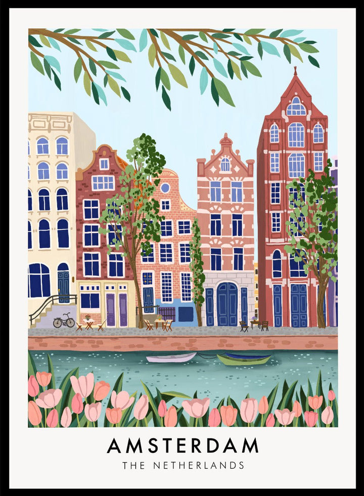 Amsterdam Canal Travel Art Print_Sugar & Canvas