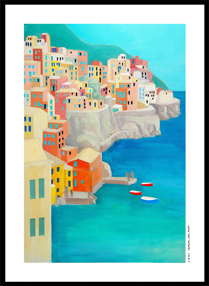 Awol Art Alex - Colorful Coastal Village Art Print