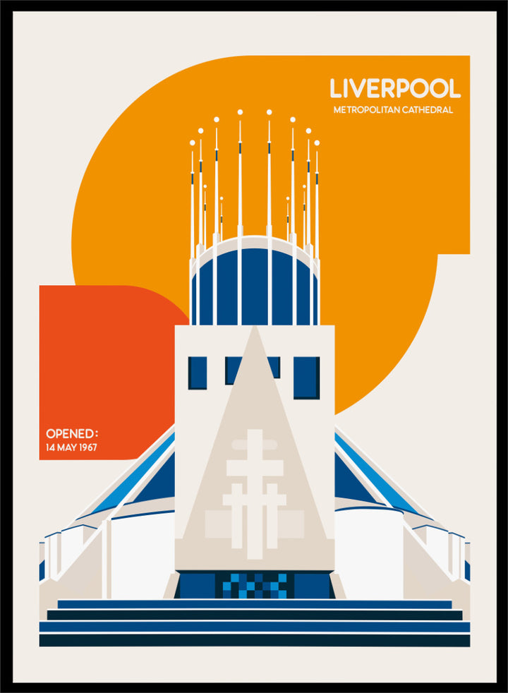 A stylized travel poster of Liverpool&
