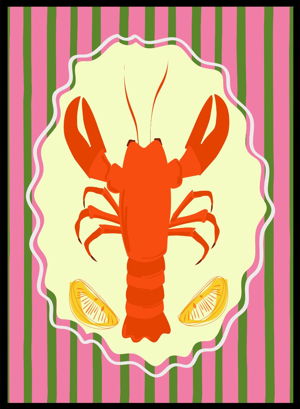 'Lobster & Lemon' Aesthetic Art Print_Sugar & Canvas