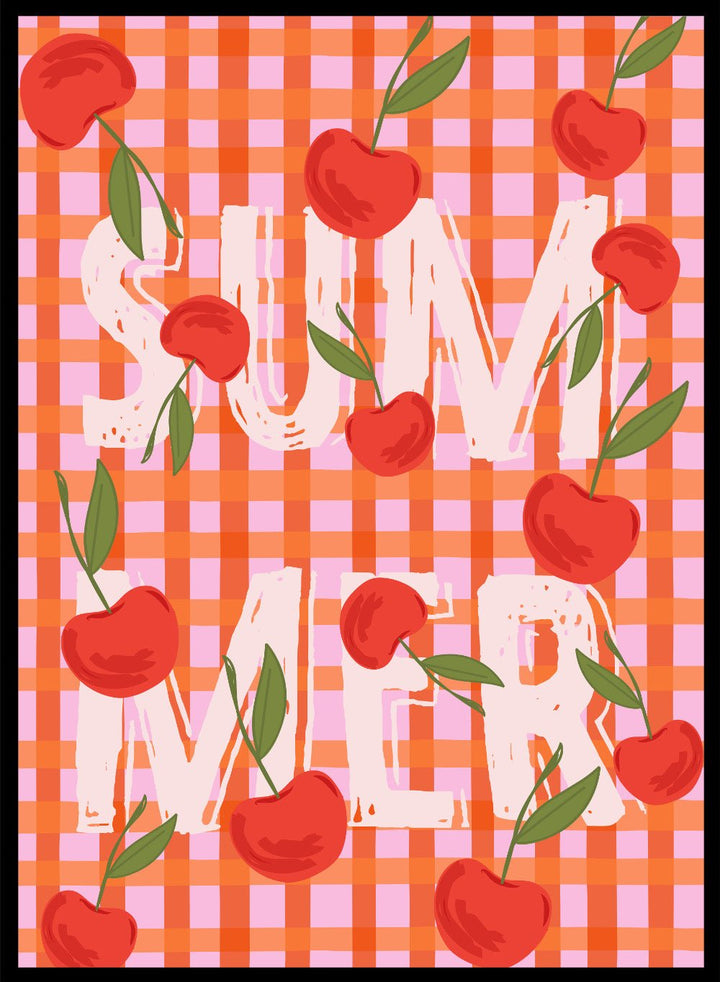 ‘Picnic with Cherries’ Aesthetic Art Print_Sugar & Canvas