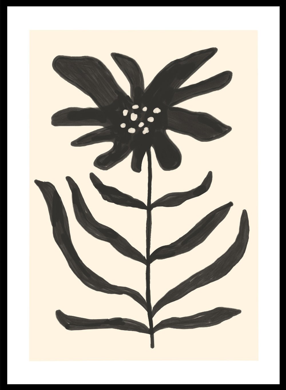 'Monochrome Flora' Aesthetic Art Print_Sugar & Canvas