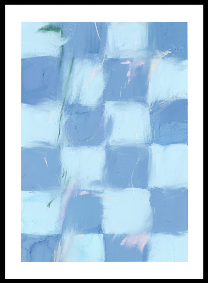 'Blue Grid' Aesthetic Art Print_Sugar & Canvas