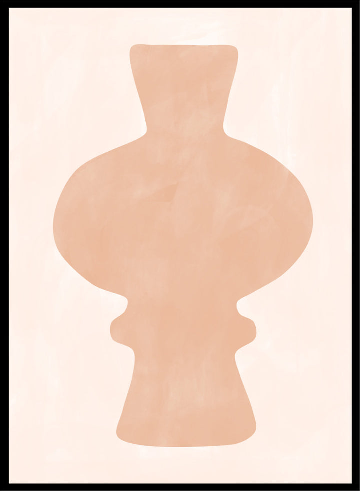 Shop Organic Peach Vase by Elena Ristova, a modern vase wall art print poster with a sculptural peach silhouette and soft blush neutral tones.