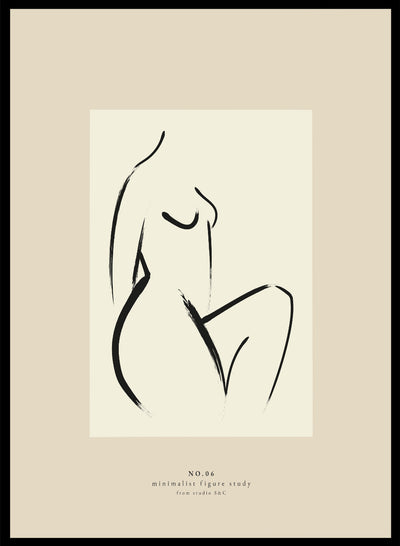 One Line Modern Girl Silhouette Line Art Print | Single Line Figure Drawing Poster, Minimalist Abstract Sitting Woman Line Art