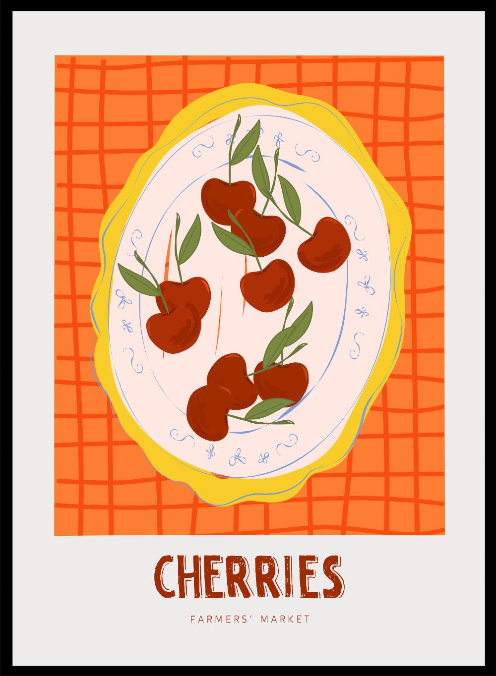 'Plated Cherries' Aesthetic Art Print_Sugar & Canvas